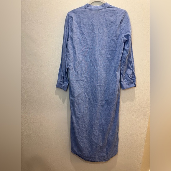 TUCKERNUCK NWOT Chambray Linen Lydell Maxi Dress Light Blue Size S - Picture 10 of 13